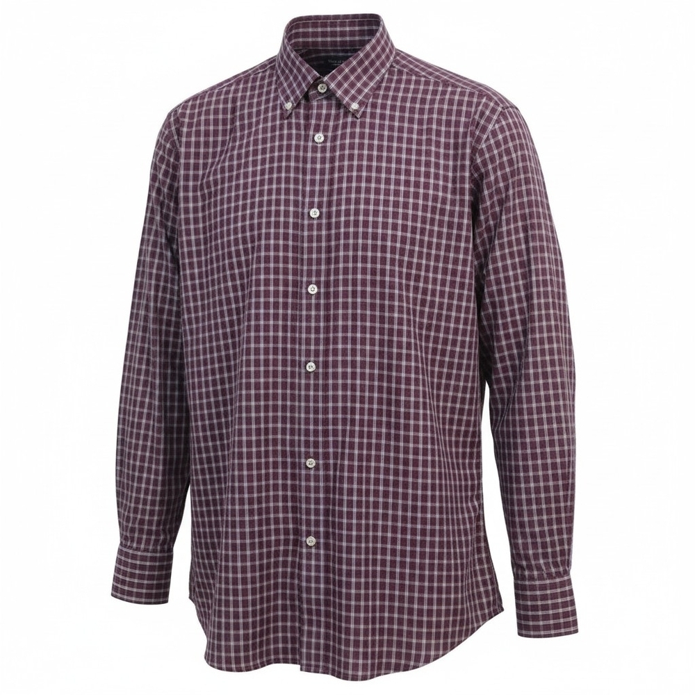 Daniel Cremieux - NWOT, Burgundy Shirt W/Multi Colored Plaid Stripes Pocket, XXL